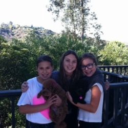 Vannessa and children with Ruby and Lola